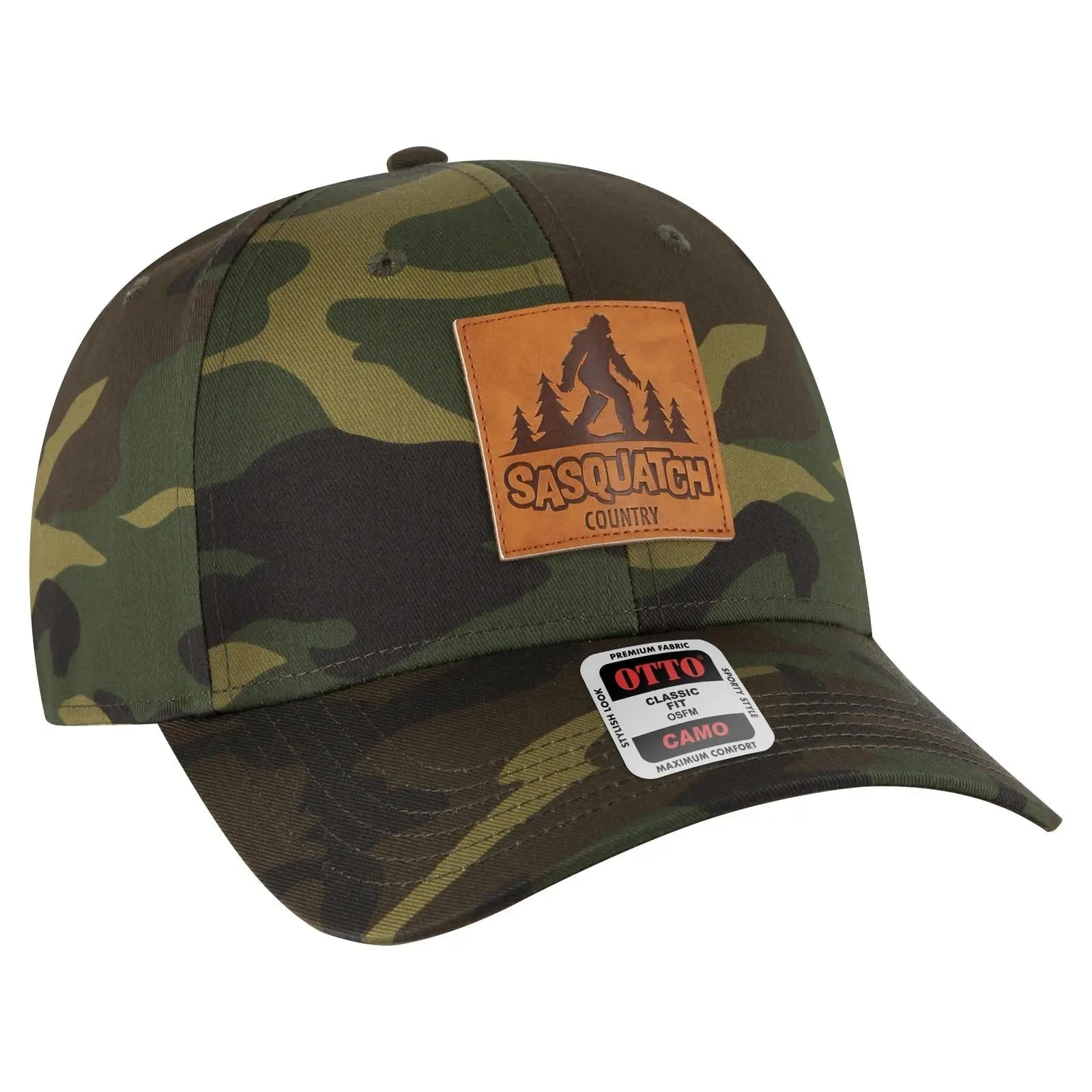 OTTO 78-353 Camouflage 6 Panel Low Profile Baseball Cap - Dk.Grn/Brn - Dk.Grn/Brn / 6 1/2’’ - 7 5/8’’