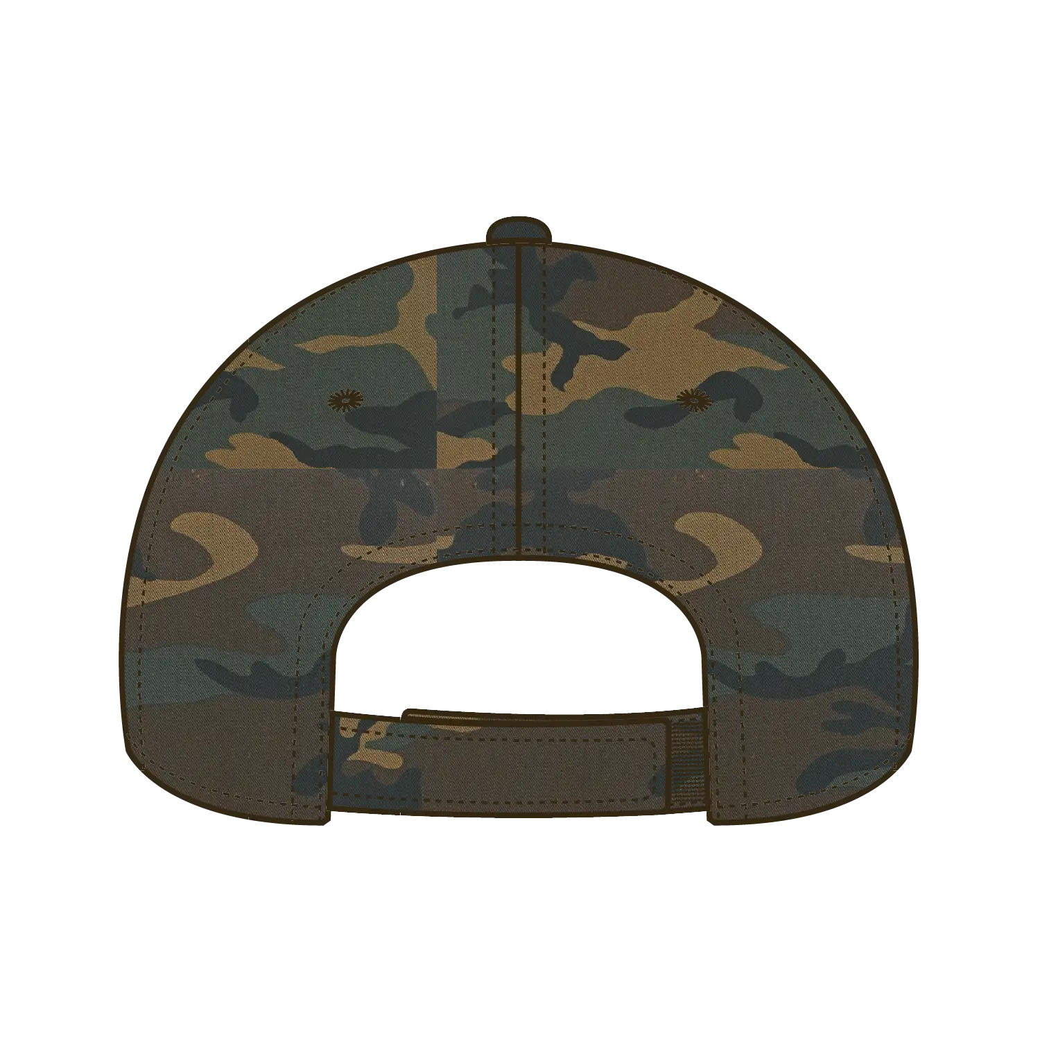 OTTO 78-353 Camouflage 6 Panel Low Profile Baseball Cap - Dk.Grn/Brn - Dk.Grn/Brn / 6 1/2’’ - 7 5/8’’
