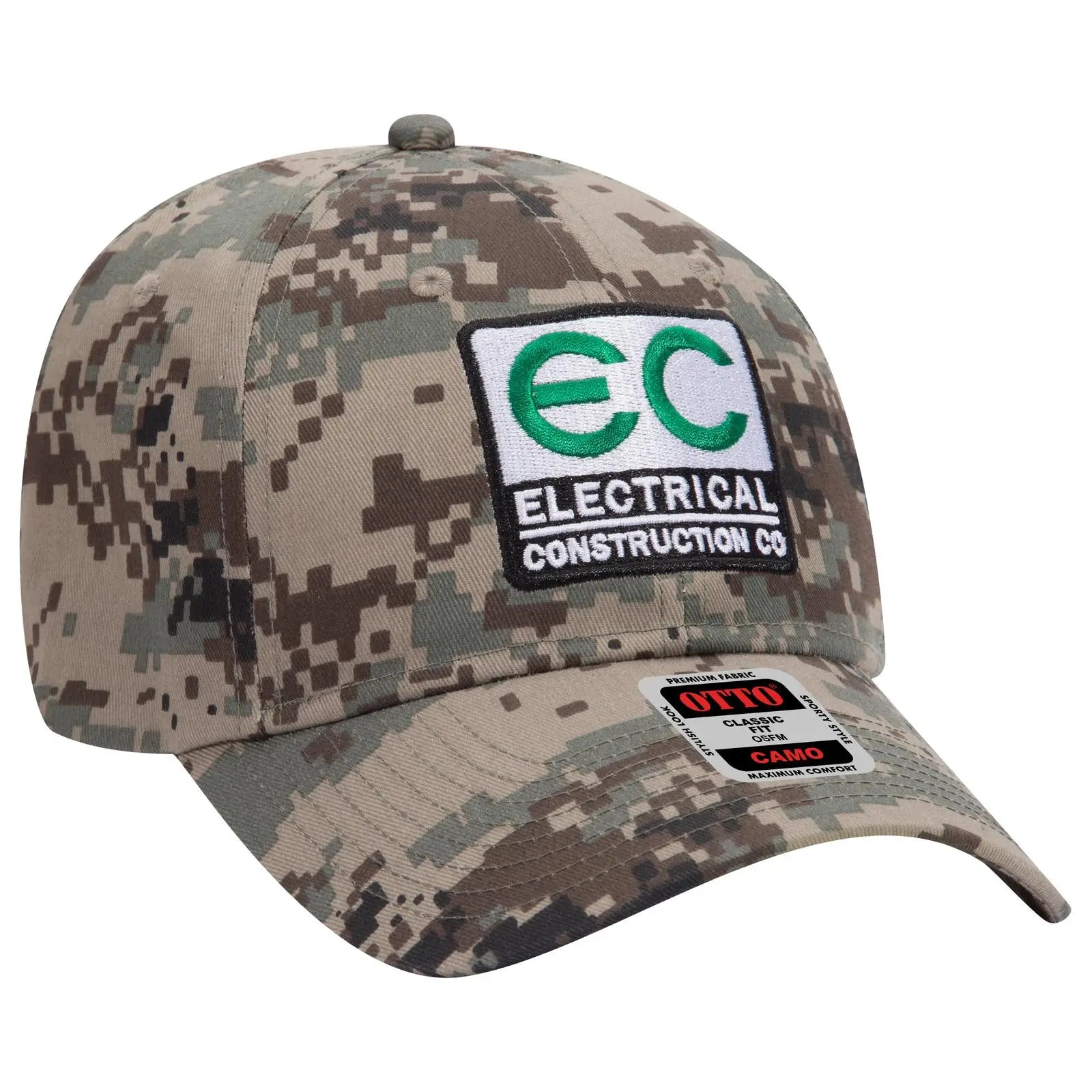 OTTO 78-353 Camouflage 6 Panel Low Profile Baseball Cap - Kha/Brn/Blk - Kha/Brn/Blk / 6 1/2’’ - 7 5/8’’