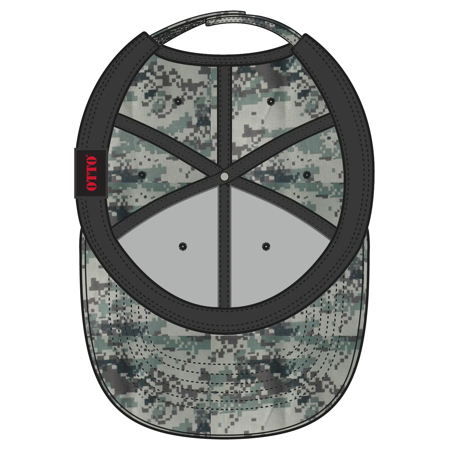 OTTO 78-353 Camouflage 6 Panel Low Profile Baseball Cap - Kha/Brn/Blk - Kha/Brn/Blk / 6 1/2’’ - 7 5/8’’