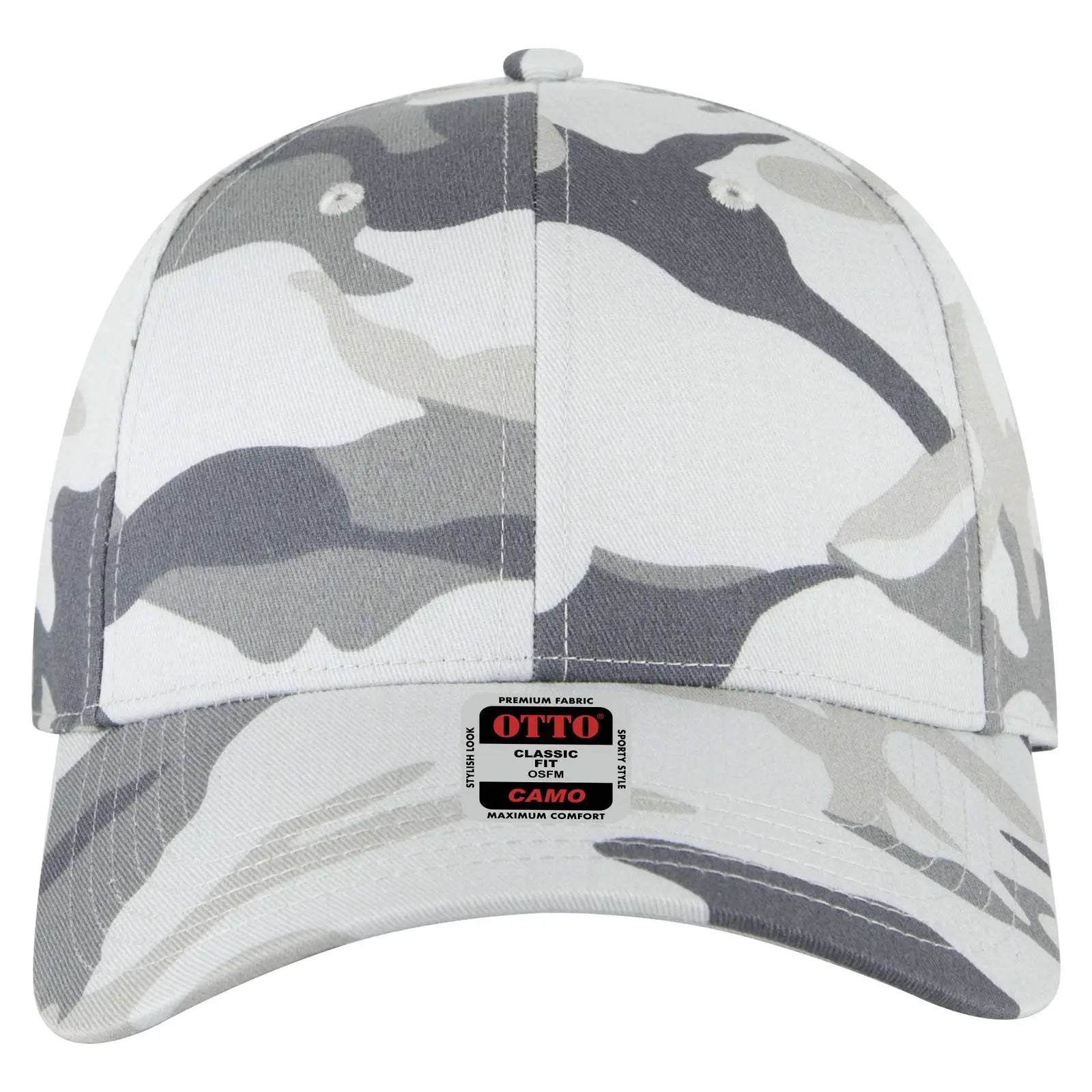 OTTO 78-353 Camouflage 6 Panel Low Profile Baseball Cap - St Gry/Gry - St Gry/Gry / 6 1/2’’ - 7 5/8’’