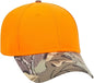 OTTO 78-754 Camouflage 6 Panel Low Profile Baseball Cap - Khaki Brown Light Olive Green Neon Orange - Khaki Orange