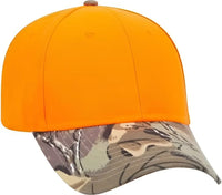 OTTO 78-754 Camouflage 6 Panel Low Profile Baseball Cap - Khaki Brown Light Olive Green Neon Orange - Khaki Orange