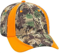 OTTO 78 762 Camouflage 6 Panel Low Profile Baseball Cap Light Loden Brown Kelly Neon Orange Olive Brown / One Size Fits