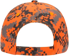 OTTO 78-776 Digital Camouflage 6 Panel Low Profile Baseball Cap - Neon Orange Brown Black - Orange Brown / One Size