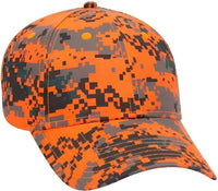 OTTO 78-776 Digital Camouflage 6 Panel Low Profile Baseball Cap - Neon Orange Brown Black - Orange Brown / One Size