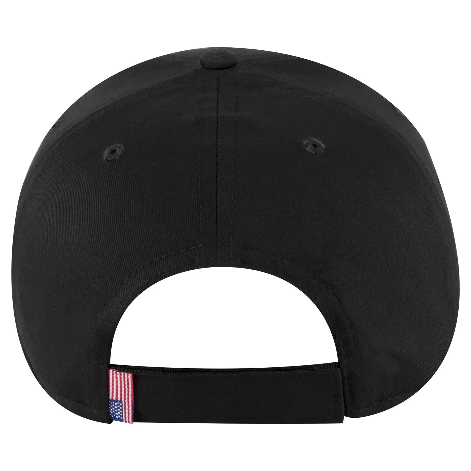 OTTO 80-1327 6 Panel Low Profile Baseball Cap - Black - Black / 6 1/2’’ - 7 5/8’’