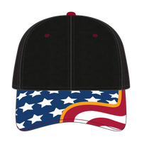 OTTO 80-1327 6 Panel Low Profile Baseball Cap - Black - Black / 6 1/2’’ - 7 5/8’’