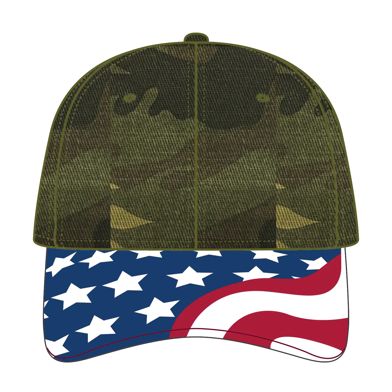 OTTO 80-1327 6 Panel Low Profile Baseball Cap - Camo 008 - Camo 008 / 6 1/2’’ - 7 5/8’’