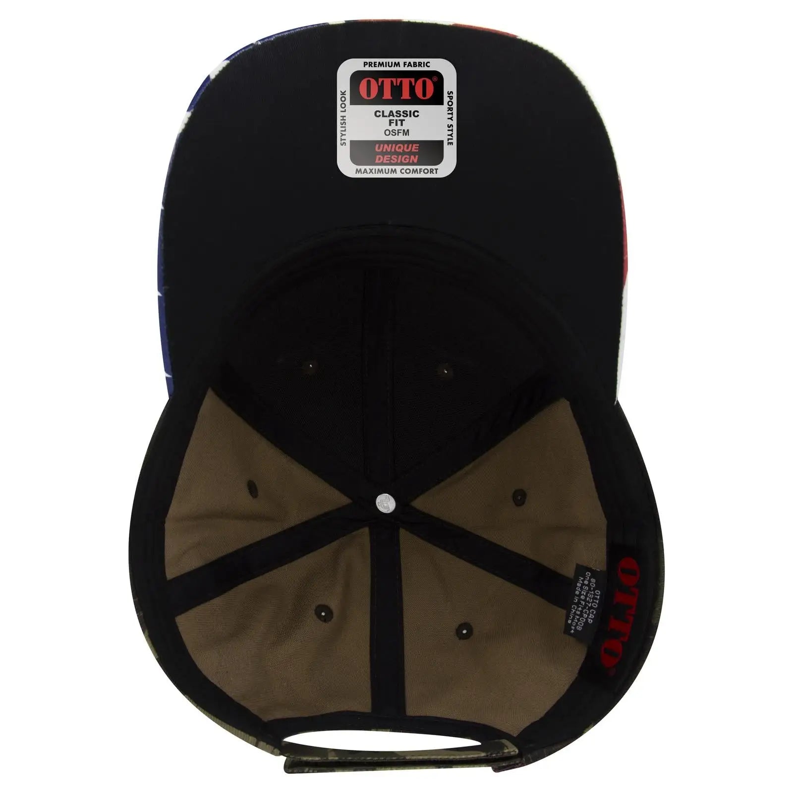 OTTO 80-1327 6 Panel Low Profile Baseball Cap - Camo 008 - Camo 008 / 6 1/2’’ - 7 5/8’’