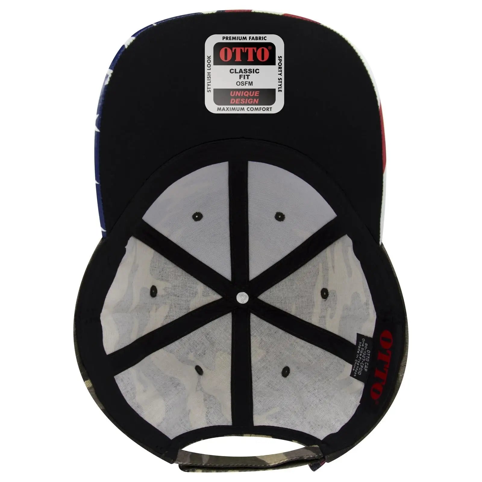 OTTO 80-1327 6 Panel Low Profile Baseball Cap - Camo 010 - Camo 010 / 6 1/2’’ - 7 5/8’’