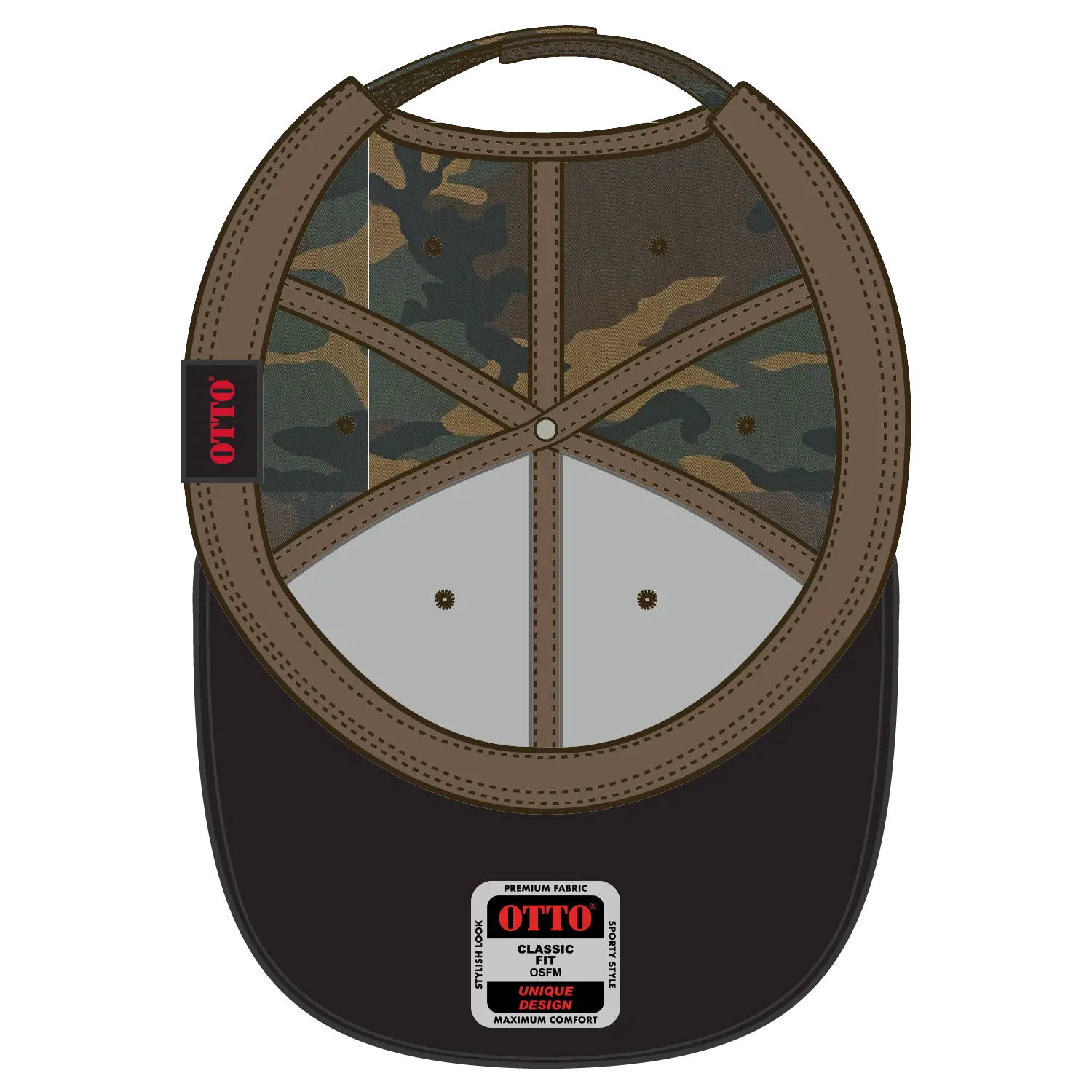 OTTO 80-1327 6 Panel Low Profile Baseball Cap - Dk.Grn/Brn - Dk.Grn/Brn / 6 1/2’’ - 7 5/8’’