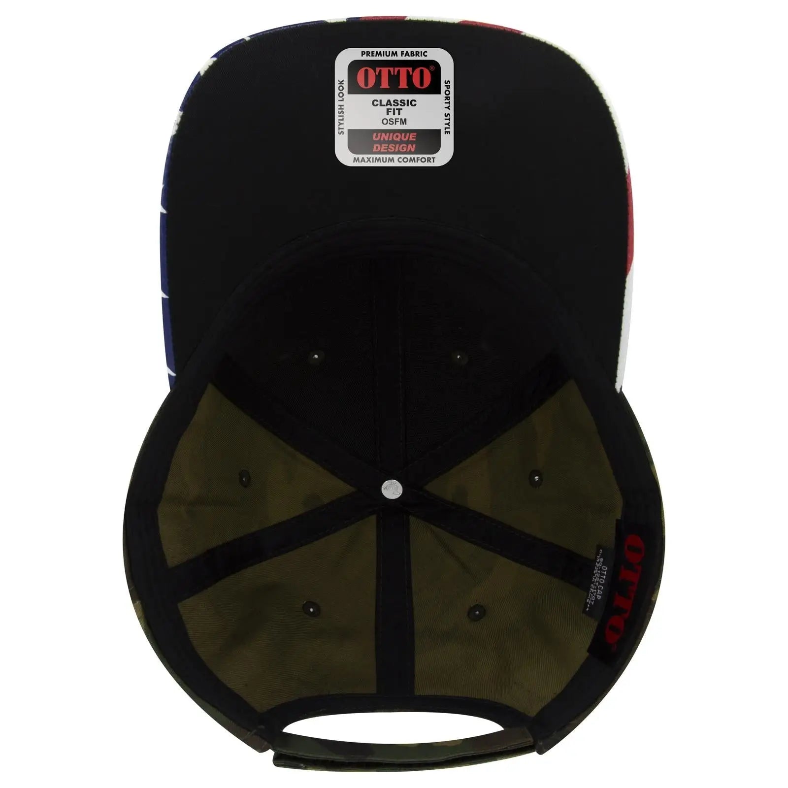 OTTO 80-1327 6 Panel Low Profile Baseball Cap - Dk.Grn/Brn - Dk.Grn/Brn / 6 1/2’’ - 7 5/8’’