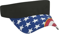 OTTO 81-398 US Flag with Yellow Ribbon Visor Superior Brushed Cotton Twill (Solid Colors) - Black - Black / One Size