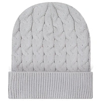 Otto 82-1 12’’ Cable Knit Beanie w/ Rib Knit Cuff - Lt. Gray - Lt. Gray / 6 1/2’’ - 7 5/8’’
