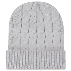Otto 82-1 12’’ Cable Knit Beanie w/ Rib Knit Cuff - Lt. Gray - Lt. Gray / 6 1/2’’ - 7 5/8’’