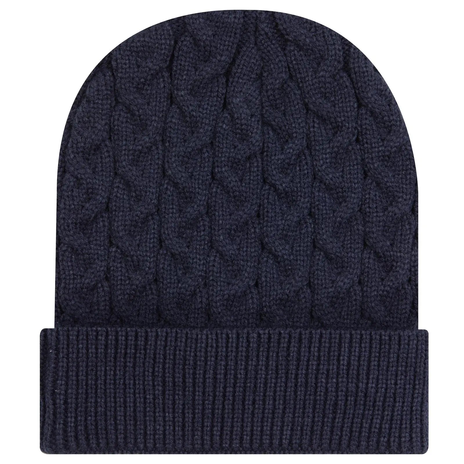 Otto 82-1 12’’ Cable Knit Beanie w/ Rib Knit Cuff - Navy - Navy / 6 1/2’’ - 7 5/8’’
