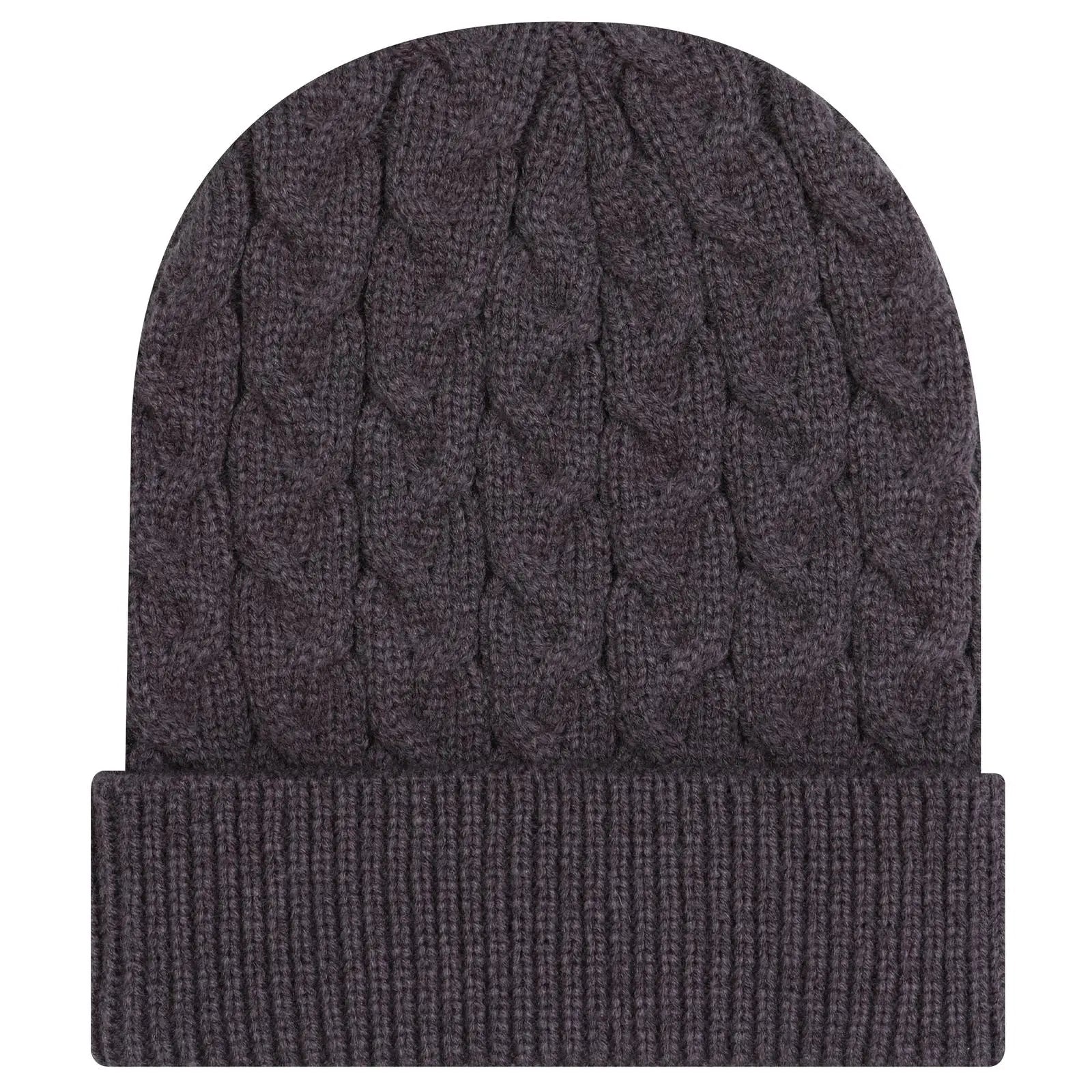 OTTO 82-1 12’’ Cable Knit Beanie with Rib Knit Cuff - Char. Gray - Char. Gray / 7 3/8’’ - 7 5/8’’