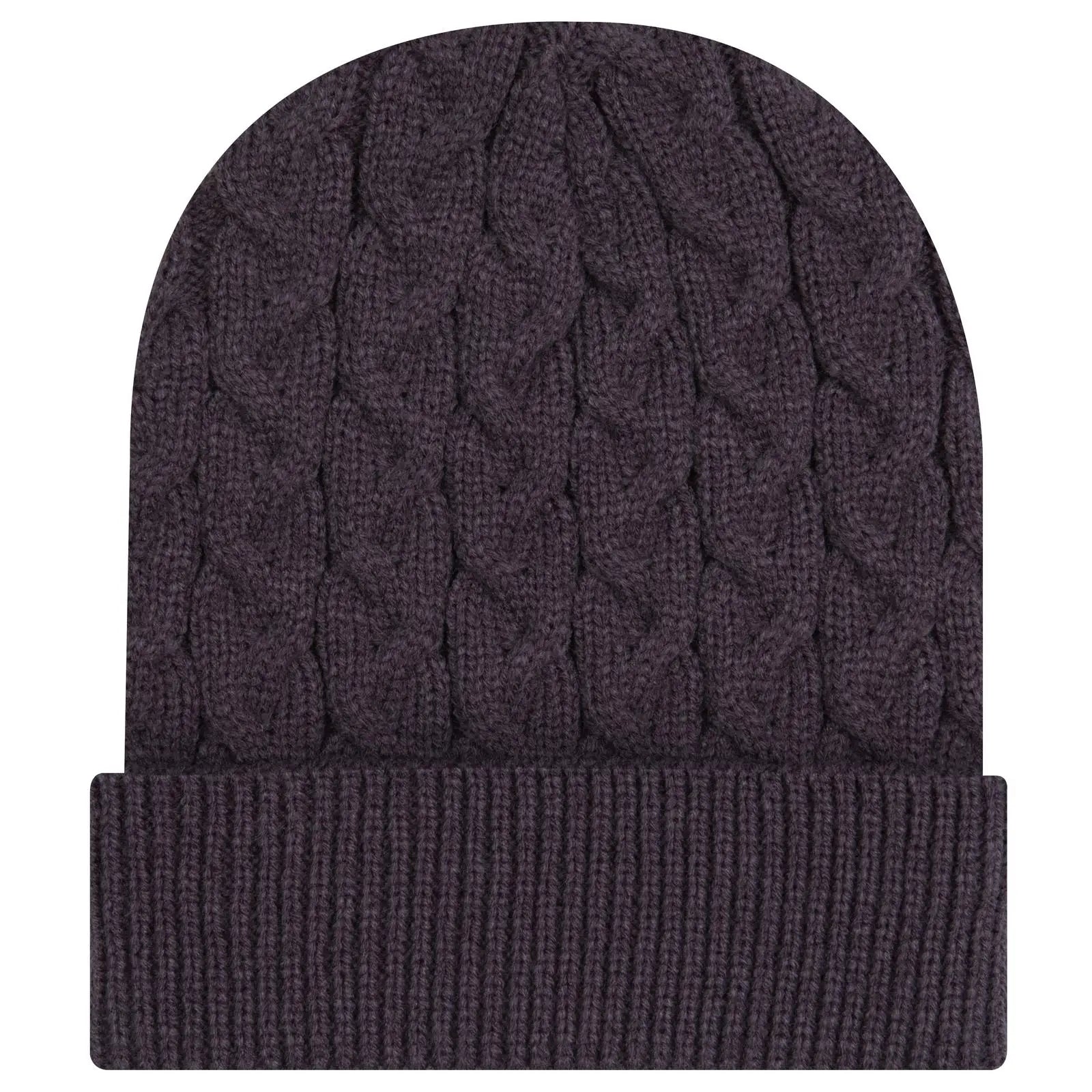 OTTO 82-1 12’’ Cable Knit Beanie with Rib Knit Cuff - Char. Gray - Char. Gray / 7 3/8’’ - 7 5/8’’