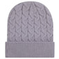 OTTO 82-1 12’’ Cable Knit Beanie with Rib Knit Cuff - Gray - Gray / 7 3/8’’ - 7 5/8’’
