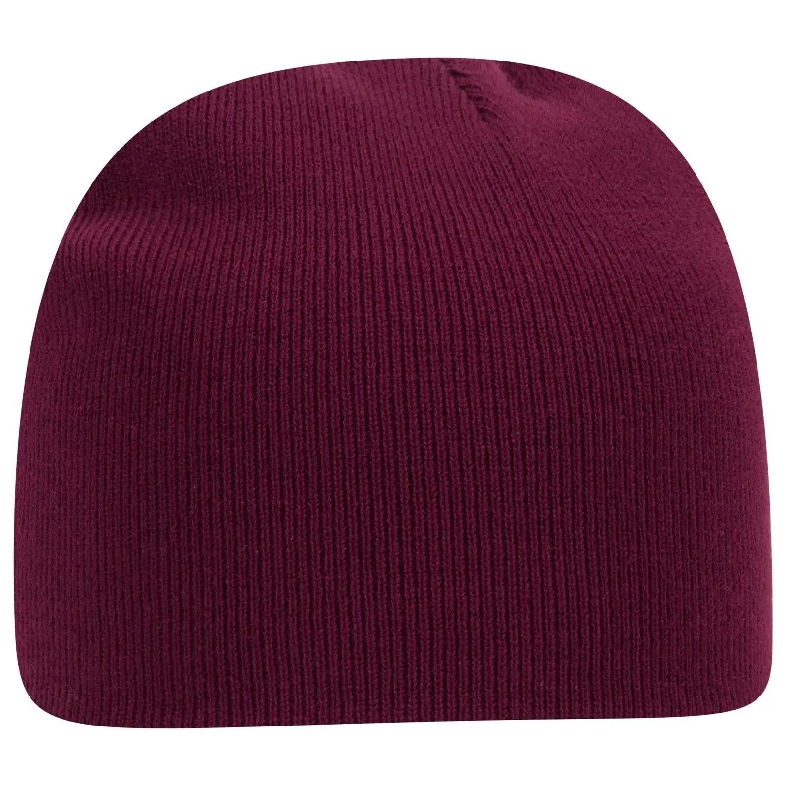 OTTO 82-1010 8’’ Classic Knit Beanie - Maroon - Maroon / 7 3/8’’ - 7 5/8’’