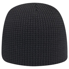OTTO 82-1068 8’’ Waffle Rib Knit Beanie - Black - Black / 7 3/8’’ - 7 5/8’’