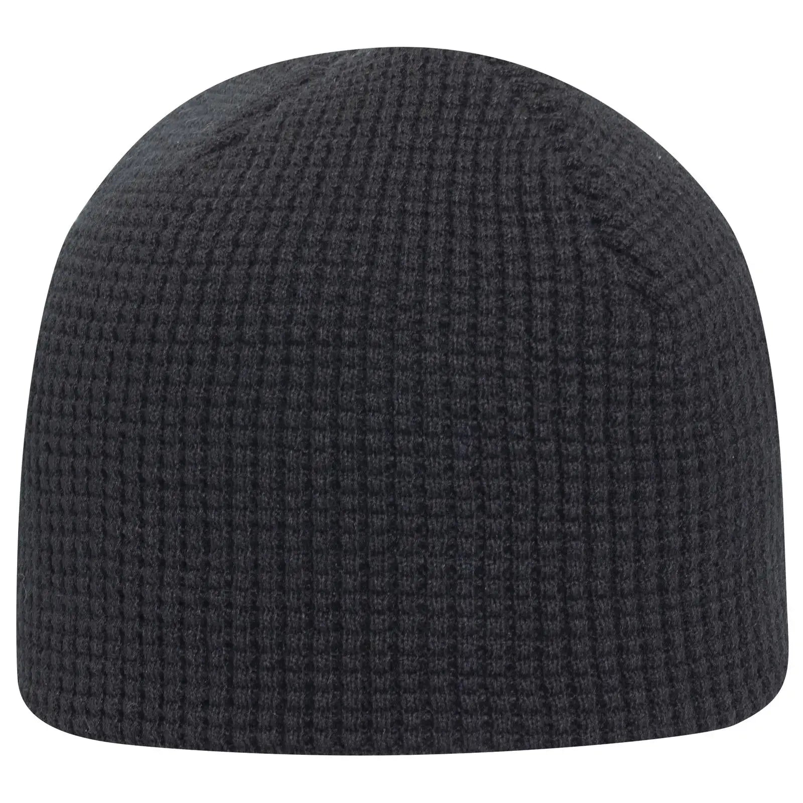 OTTO 82-1068 8’’ Waffle Rib Knit Beanie - Black - Black / 7 3/8’’ - 7 5/8’’