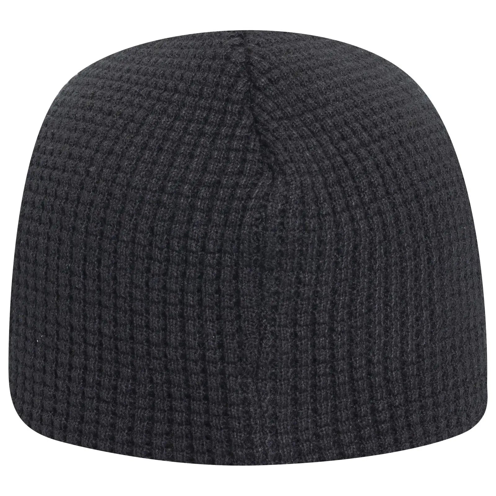 OTTO 82-1068 8’’ Waffle Rib Knit Beanie - Black - Black / 7 3/8’’ - 7 5/8’’