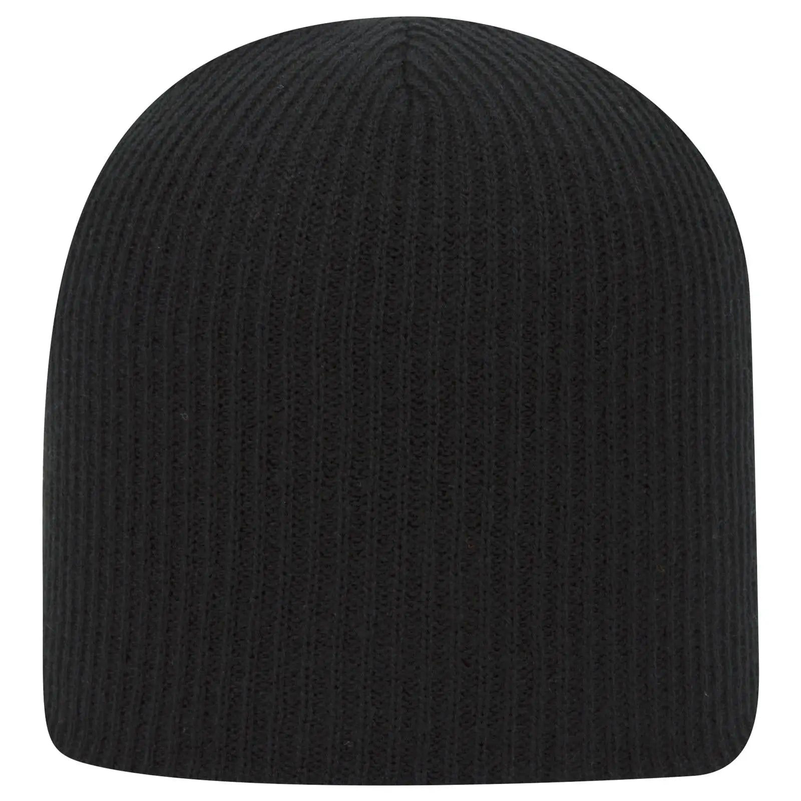 OTTO 82-1173 9 1/2’’ Premium Rib Knit Beanie - Black - Black / 6 1/2’’ - 7 5/8’’