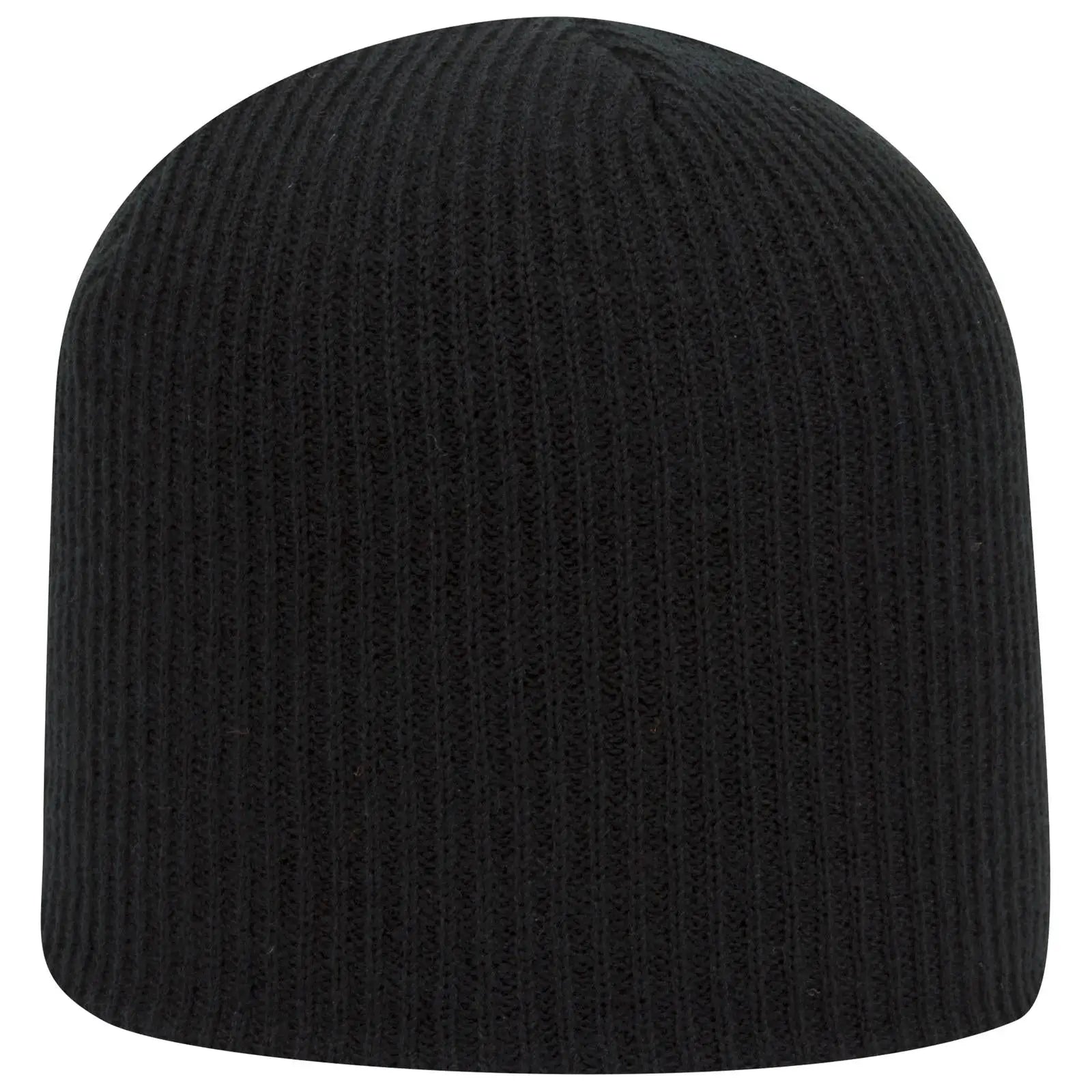 OTTO 82-1173 9 1/2’’ Premium Rib Knit Beanie - Black - Black / 6 1/2’’ - 7 5/8’’