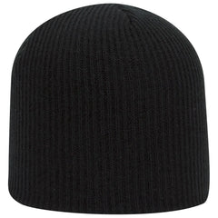 OTTO 82-1173 9 1/2’’ Premium Rib Knit Beanie - Black - Black / 6 1/2’’ - 7 5/8’’