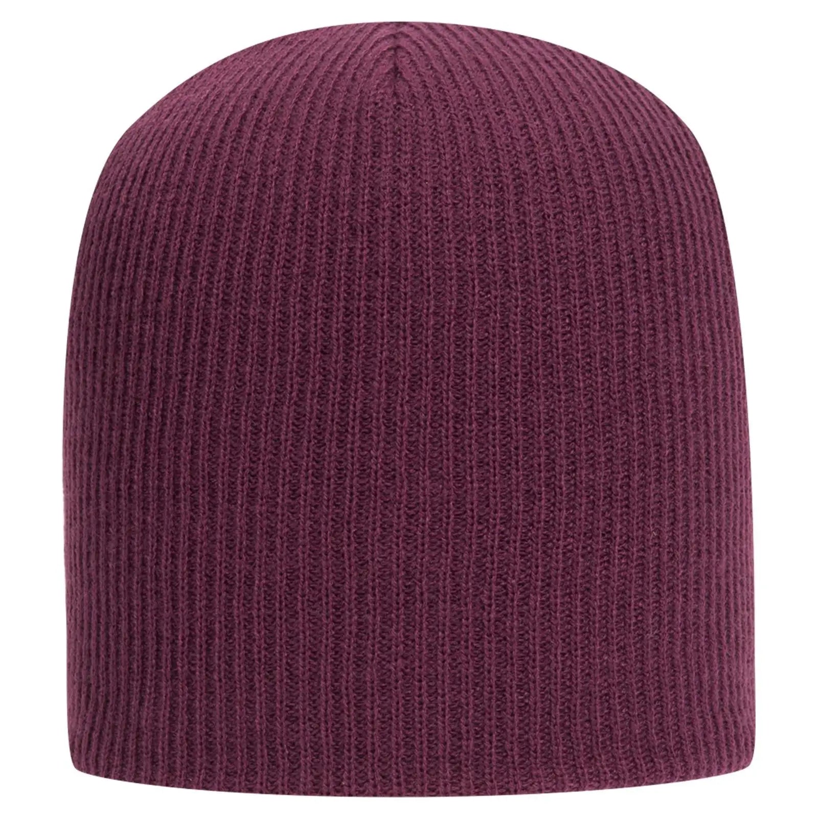 OTTO 82-1173 9 1/2’’ Premium Rib Knit Beanie - Maroon - Maroon / 6 1/2’’ - 7 5/8’’