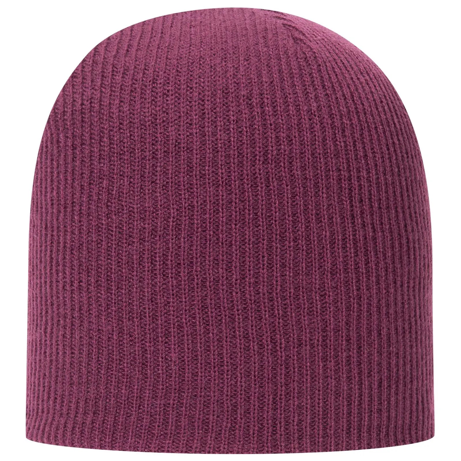 OTTO 82-1173 9 1/2’’ Premium Rib Knit Beanie - Maroon - Maroon / 6 1/2’’ - 7 5/8’’