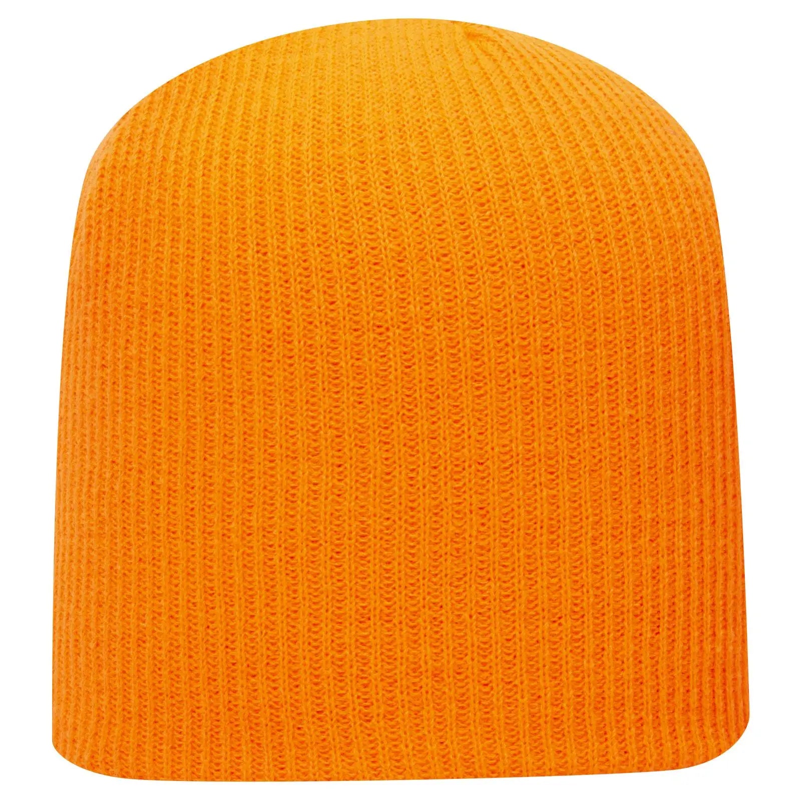 OTTO 82-1173 9 1/2’’ Premium Rib Knit Beanie - N. Orange - N. Orange / 6 1/2’’ - 7 5/8’’