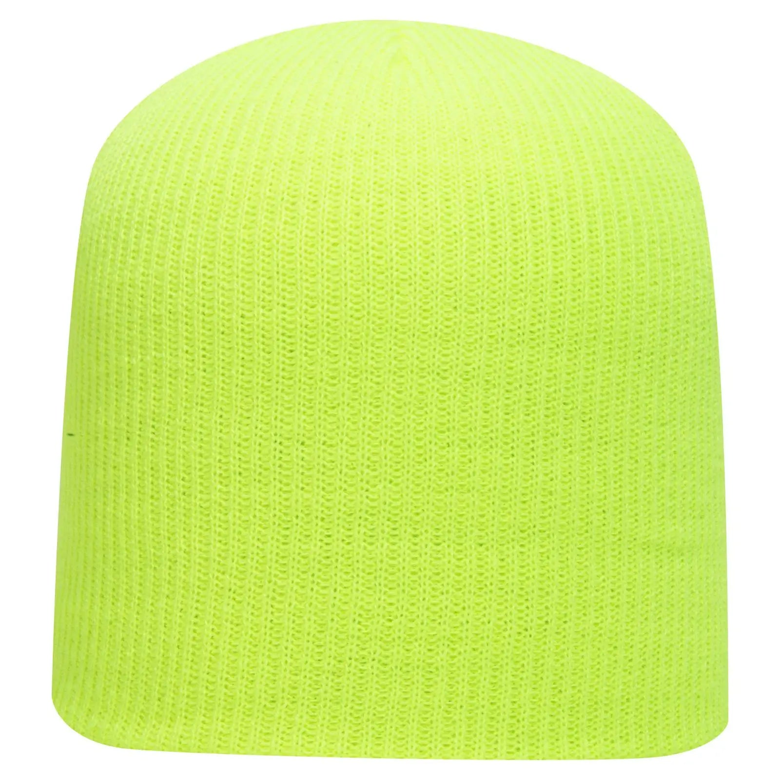 OTTO 82-1173 9 1/2’’ Premium Rib Knit Beanie - N. Yellow - N. Yellow / 6 1/2’’ - 7 5/8’’