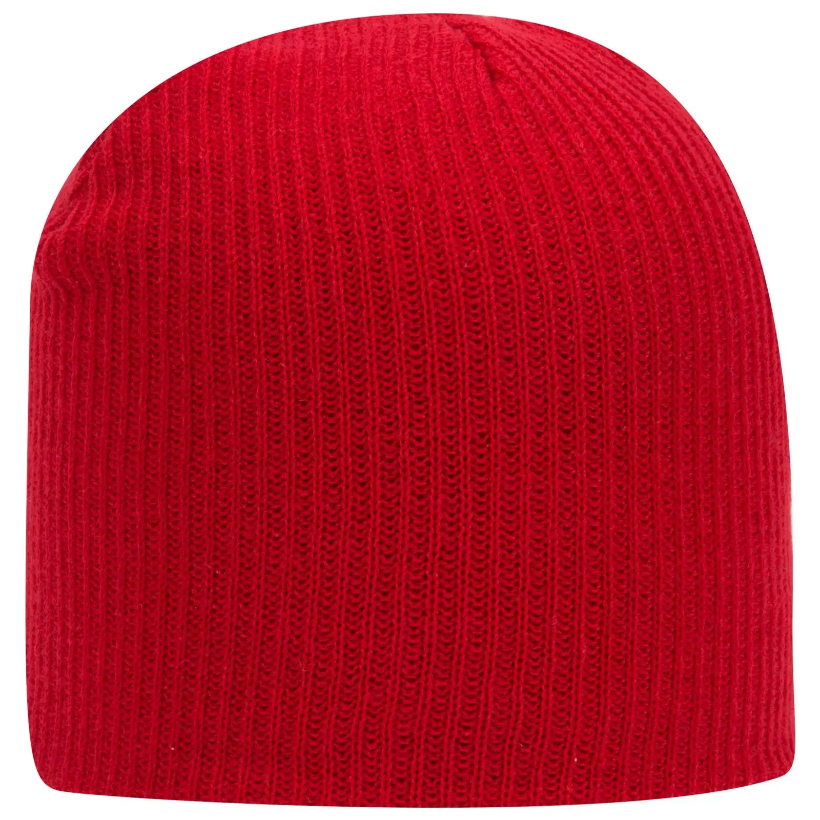 OTTO 82-1173 9 1/2’’ Premium Rib Knit Beanie - Red - Red / 6 1/2’’ - 7 5/8’’