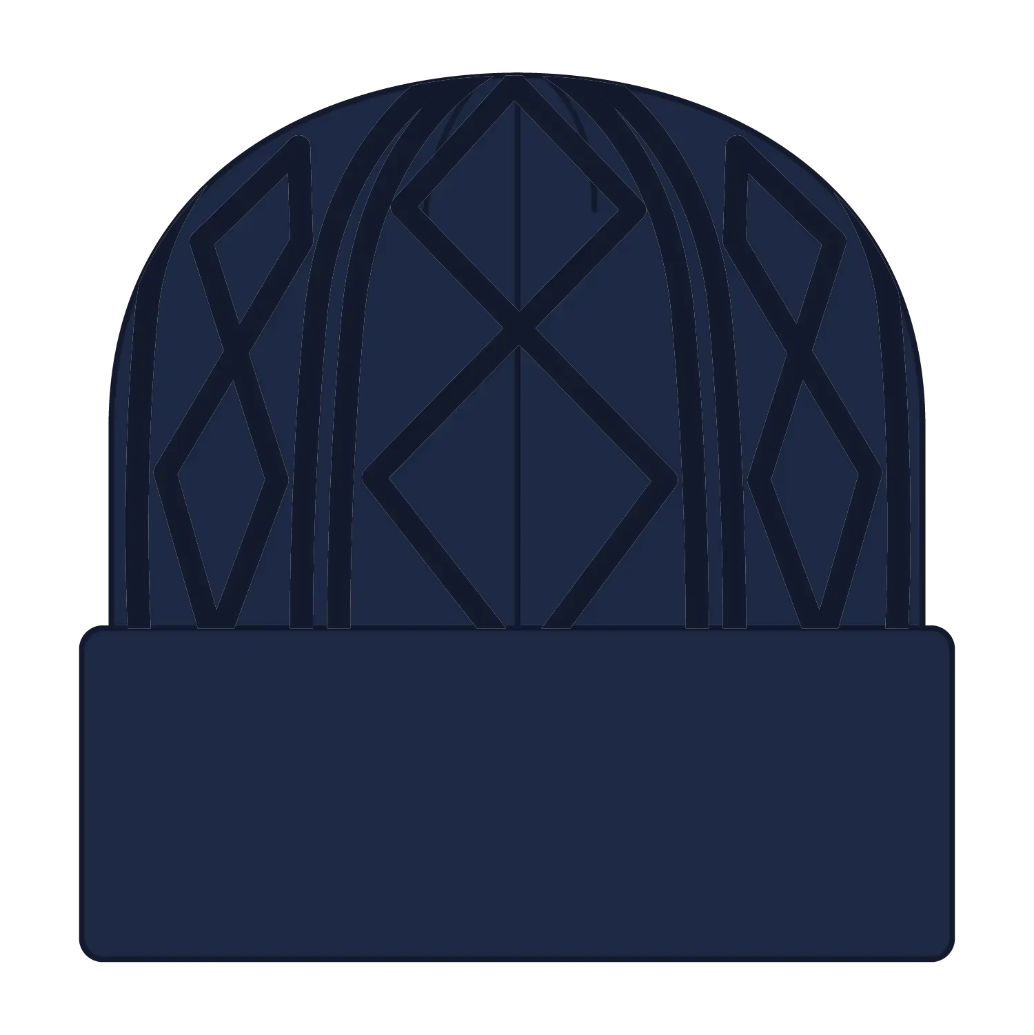 OTTO 82-1215 12’’ Cable Knit Beanie W/ Rib Knit Cuff - Navy - Navy / 6 1/2’’ - 7 5/8’’