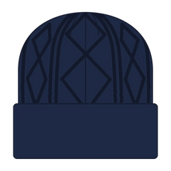 OTTO 82-1215 12’’ Cable Knit Beanie W/ Rib Knit Cuff - Navy - Navy / 6 1/2’’ - 7 5/8’’