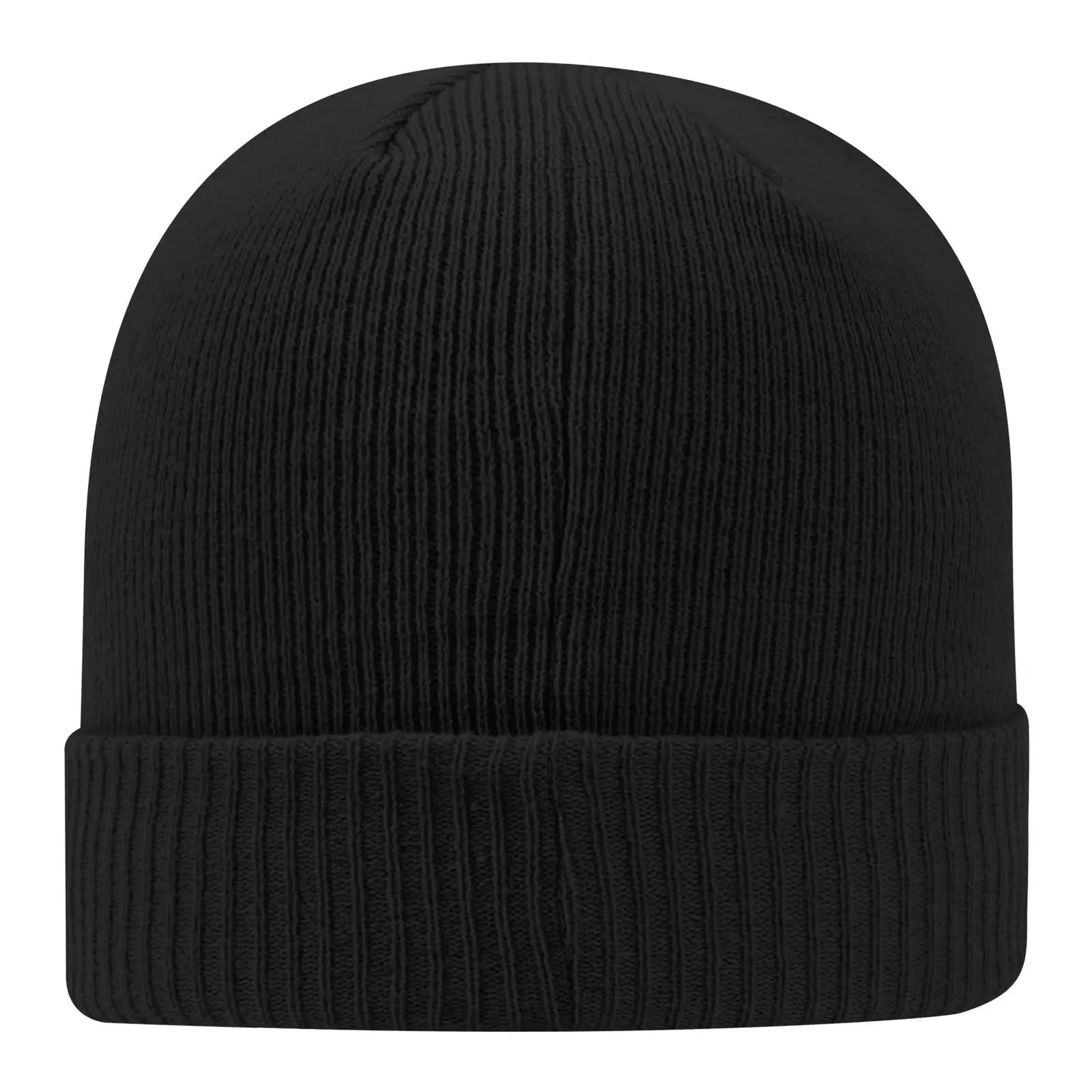 OTTO 82-1238 12’’ Classic Knit Beanie W/ Rib Knit Cuff - Black - Black / 6 1/2’’ - 7 5/8’’