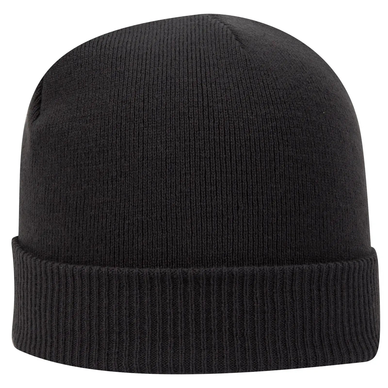 OTTO 82-1238 12’’ Classic Knit Beanie W/ Rib Knit Cuff - Black - Black / 6 1/2’’ - 7 5/8’’