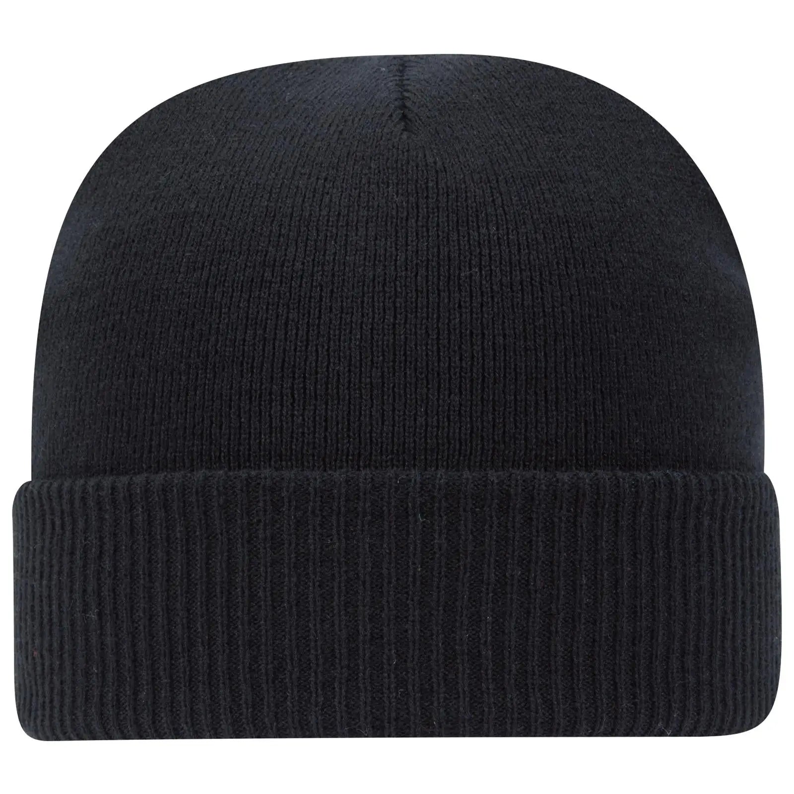 OTTO 82-1238 12’’ Classic Knit Beanie W/ Rib Knit Cuff - Black - Black / 6 1/2’’ - 7 5/8’’