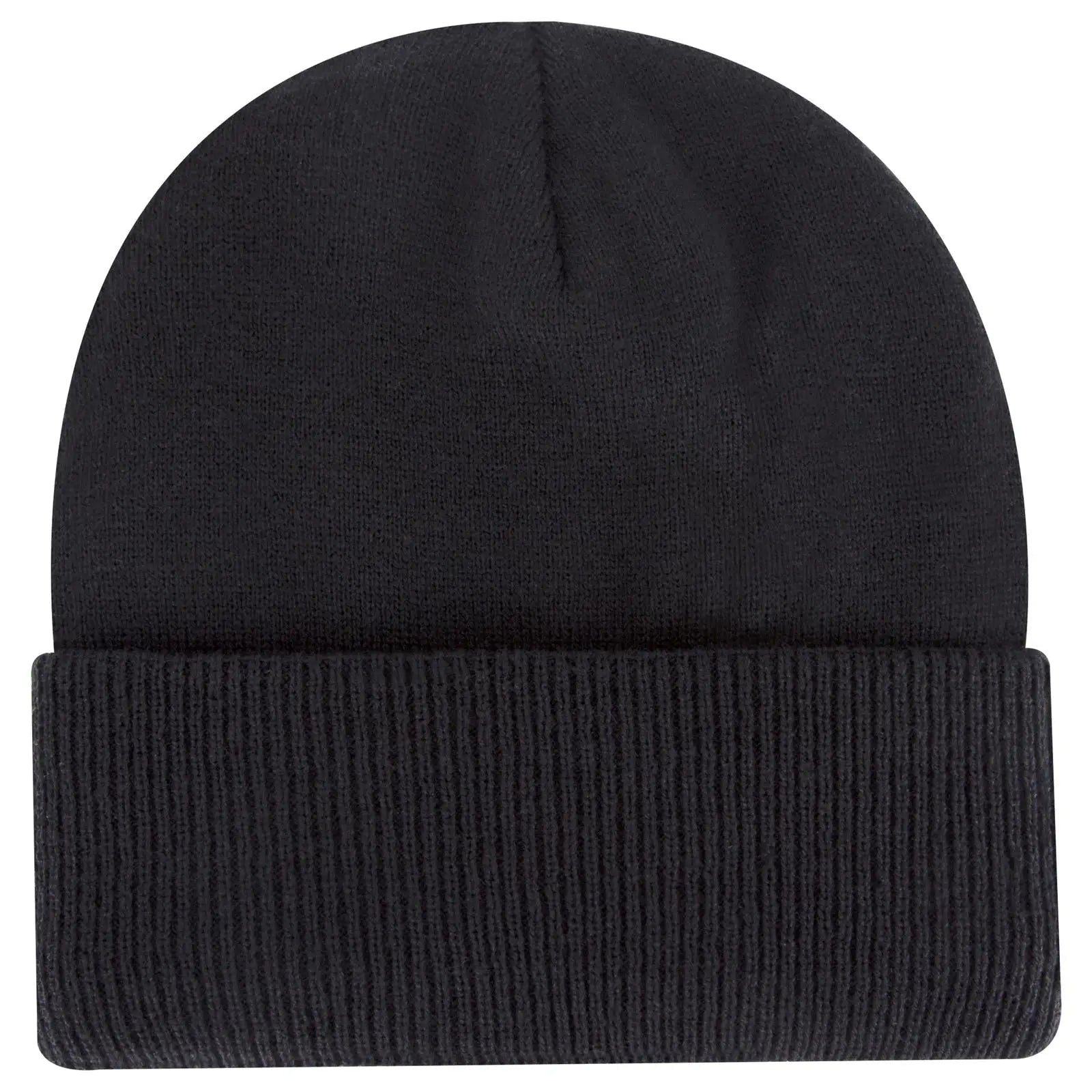 OTTO 82-1316 12’’ Classic Knit Beanie W/ Inside Fleece Lining & Rib Knit Cuff - Black - Black / 6 1/2’’ - 7 5/8’’