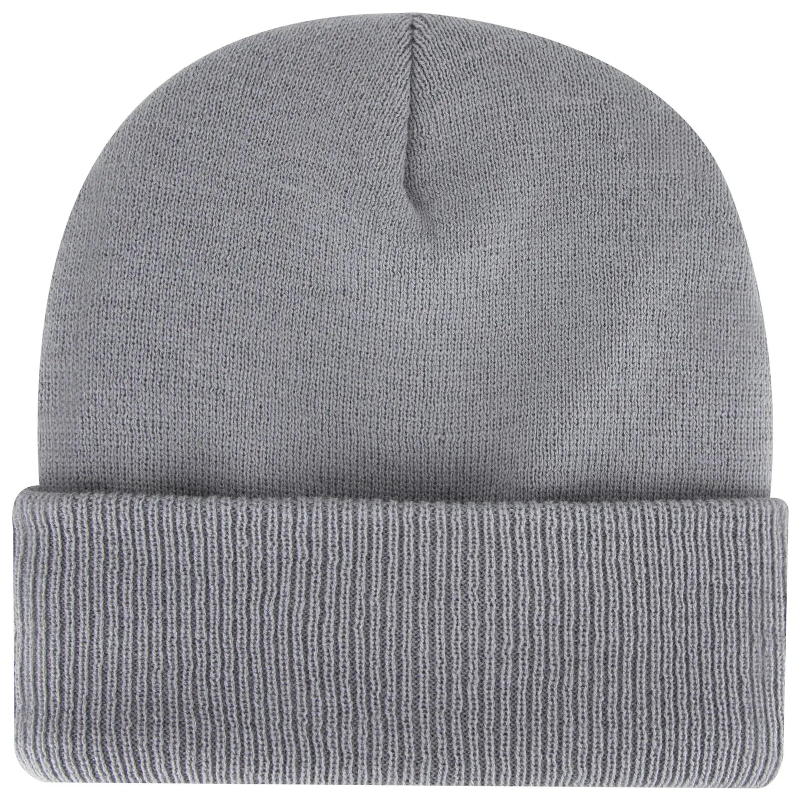 OTTO 82-1316 12’’ Classic Knit Beanie W/ Inside Fleece Lining & Rib Knit Cuff - Gray - Gray / 6 1/2’’ - 7 5/8’’