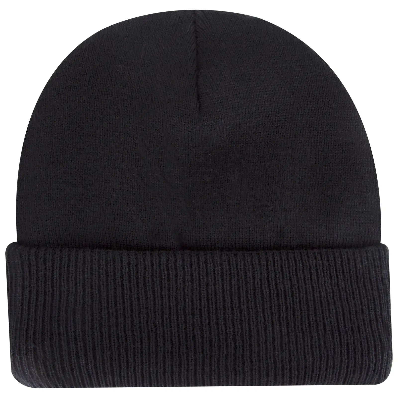 OTTO 82-1316 12’’ Classic Knit Beanie W/ Inside Fleece Lining & Rib Knit Cuff - Black - Black / 6 1/2’’ - 7 5/8’’