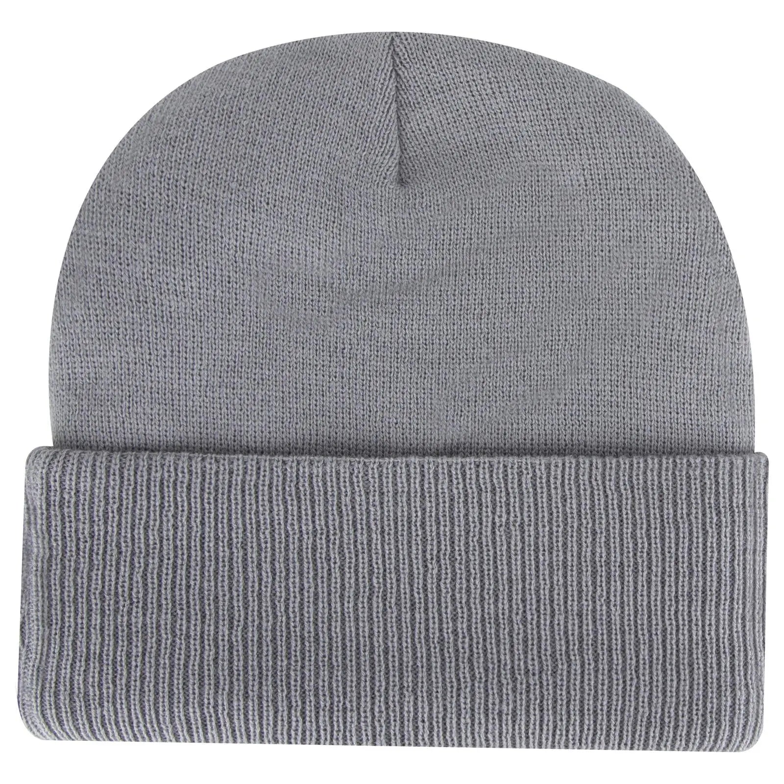 OTTO 82-1316 12’’ Classic Knit Beanie W/ Inside Fleece Lining & Rib Knit Cuff - Gray - Gray / 6 1/2’’ - 7 5/8’’