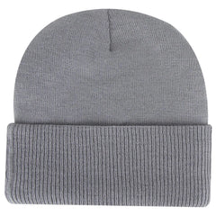 OTTO 82-1316 12’’ Classic Knit Beanie W/ Inside Fleece Lining & Rib Knit Cuff - Gray - Gray / 6 1/2’’ - 7 5/8’’
