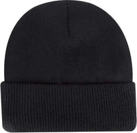 OTTO 82 1316 12 Classic Knit Beanie with Inside Fleece Lining Rib Knit Cuff Black Black / One Size Fits Most