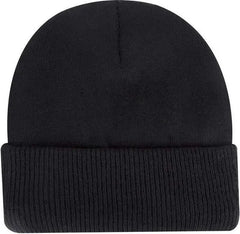 OTTO 82 1316 12 Classic Knit Beanie with Inside Fleece Lining Rib Knit Cuff Black Black / One Size Fits Most