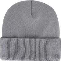 OTTO 82 1316 12 Classic Knit Beanie with Inside Fleece Lining Rib Knit Cuff Gray Gray / One Size Fits Most
