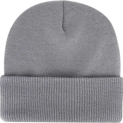 OTTO 82 1316 12 Classic Knit Beanie with Inside Fleece Lining Rib Knit Cuff Gray Gray / One Size Fits Most